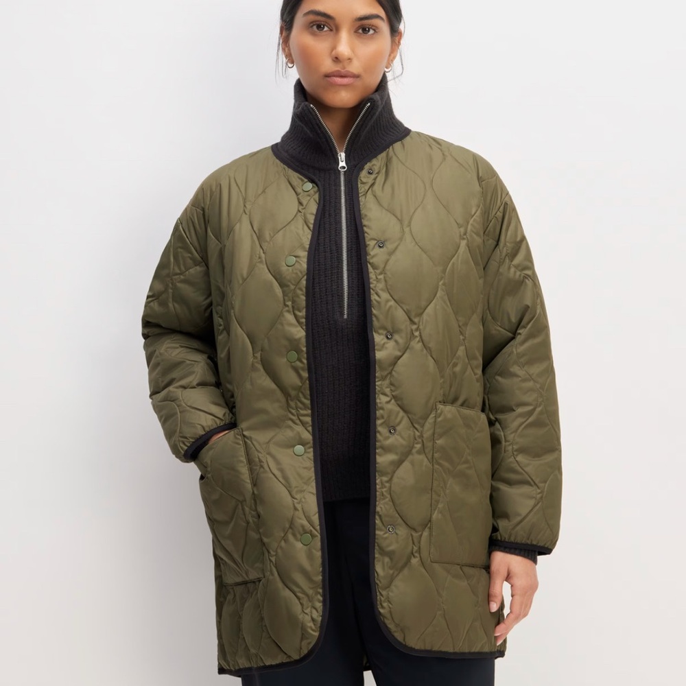 EVERLANE NWT The Renew Quilted Mid-length LinerJacket Size XL